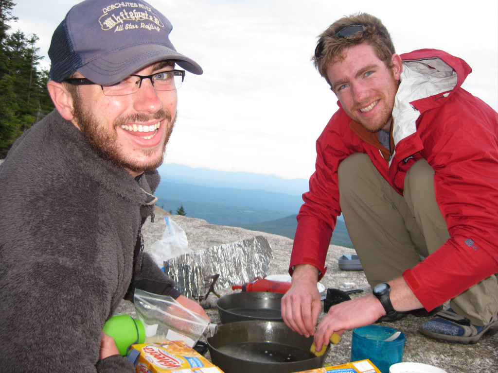 "I hike for breakfast cooked over the open rocks."