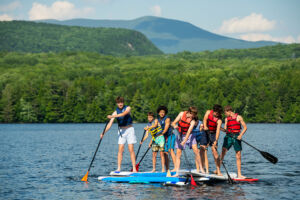 paddleboards on lake