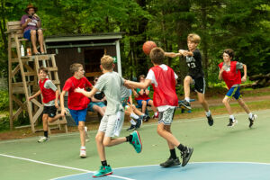 basketball clinic with commentator